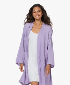 Hammam34 The Flower Geborduurde Katoenen Kimono - Lila -Mode Kleding 210706 66b23685 f6e6 4bbb b9b7 6b86bfa45b77