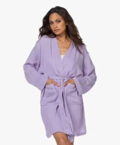 Hammam34 The Flower Geborduurde Katoenen Kimono - Lila -Mode Kleding 210706 9d0321ce 01dd 445b 9b3f 598f81a93664