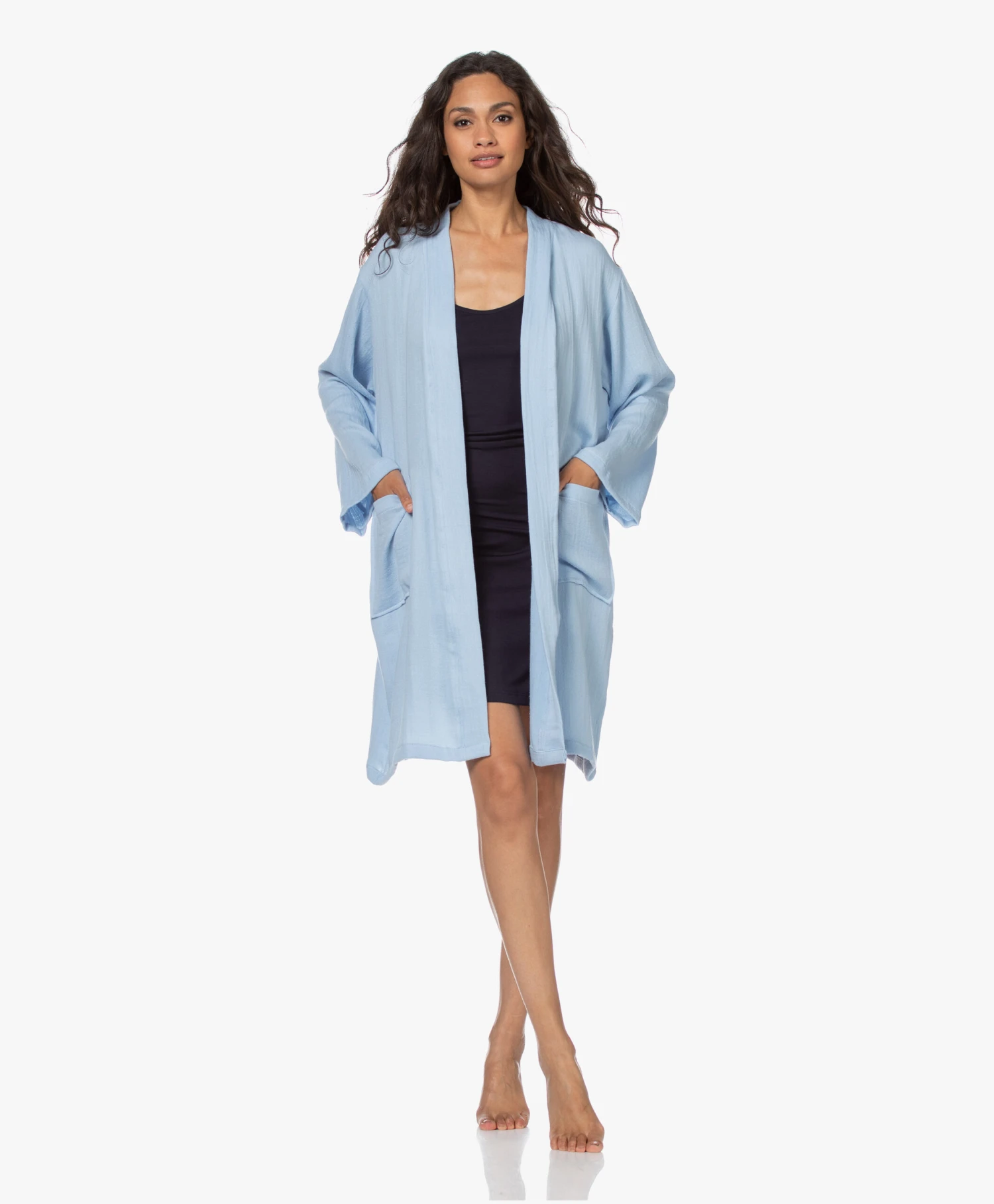 Hammam34 The Pheasant Geborduurde Katoenen Kimono - Cloud 3 Hammam34 The Pheasant Geborduurde Katoenen Kimono - Cloud - Afbeelding 3