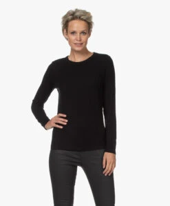 Drykorn Bajari Geribde Modal Longsleeve - Zwart -Mode Kleding 210830 4d609037 8eb7 41a7 9675 79bcd5d83df2