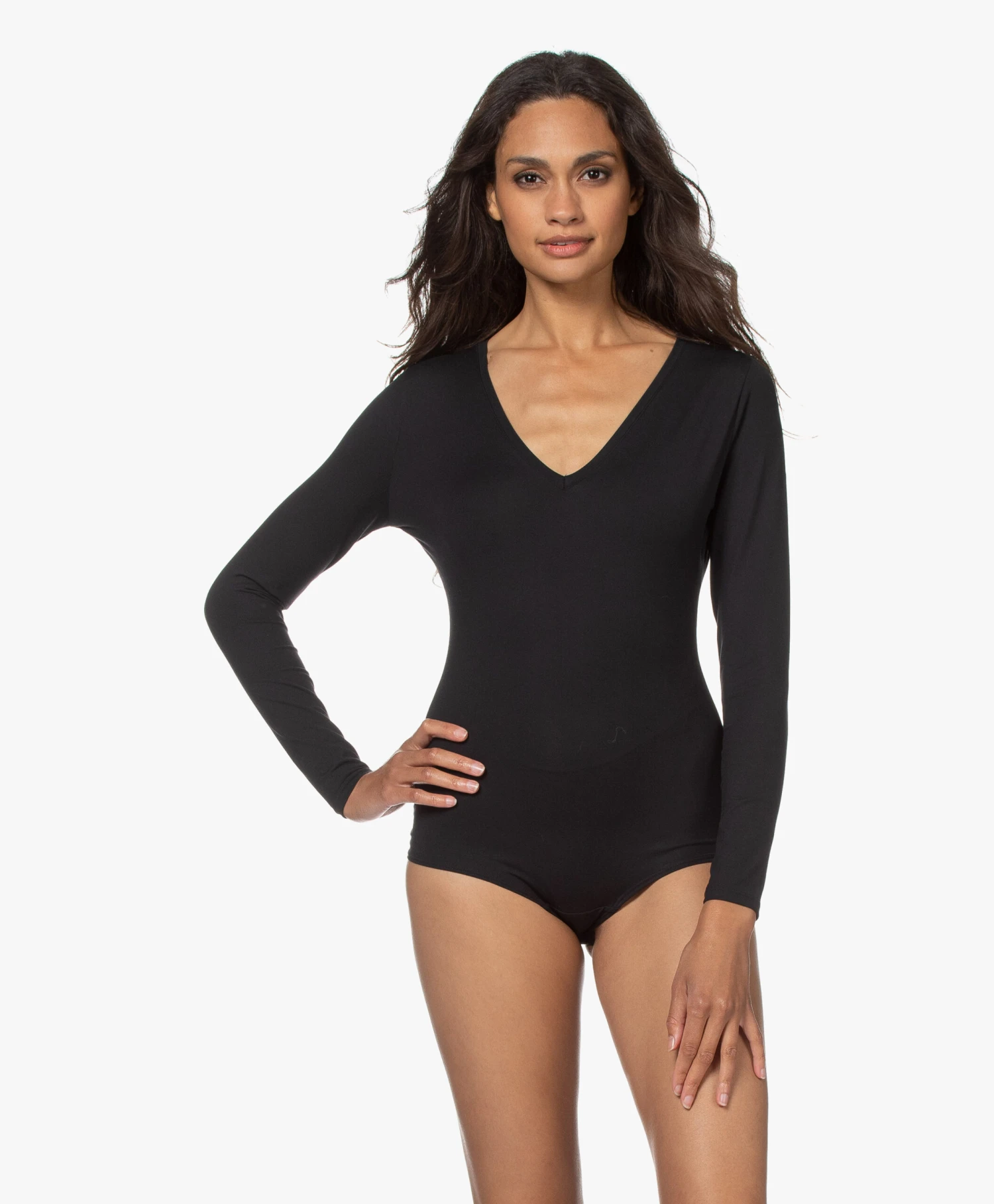 Spanx® Suit Yourself Longsleeve V-Hals Bodysuit- Zwart 11 Spanx® Suit Yourself Longsleeve V-Hals Bodysuit- Zwart - Afbeelding 11