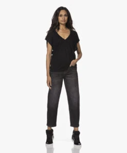 Iro Poly Modalmix V-Hals T-Shirt - Zwart -Mode Kleding 210916 c28f6062 a126 48d9 bb85 18f12c393209