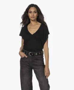 Iro Poly Modalmix V-Hals T-Shirt - Zwart -Mode Kleding 210916 d3f32f2f 22ac 4759 aaee 64bb3f30b88a