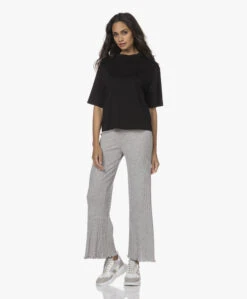 Vince Wide Crop Pima Katoenen T-Shirt - Zwart -Mode Kleding 211012 0a21e22a 0da4 40e9 97ef 872d17262f9d