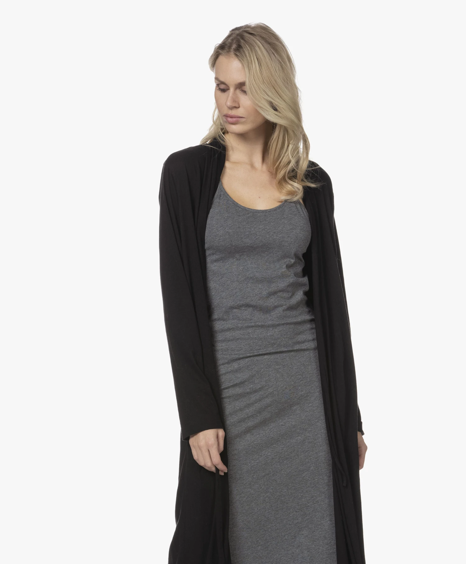 Skin Kathryn Pima Katoenen Jersey Badjas - Zwart 11 Skin Kathryn Pima Katoenen Jersey Badjas - Zwart - Afbeelding 11