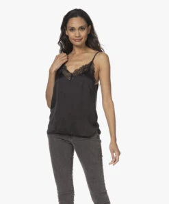 Love Stories Camelia Crush Satijnen Camisole - Zwart