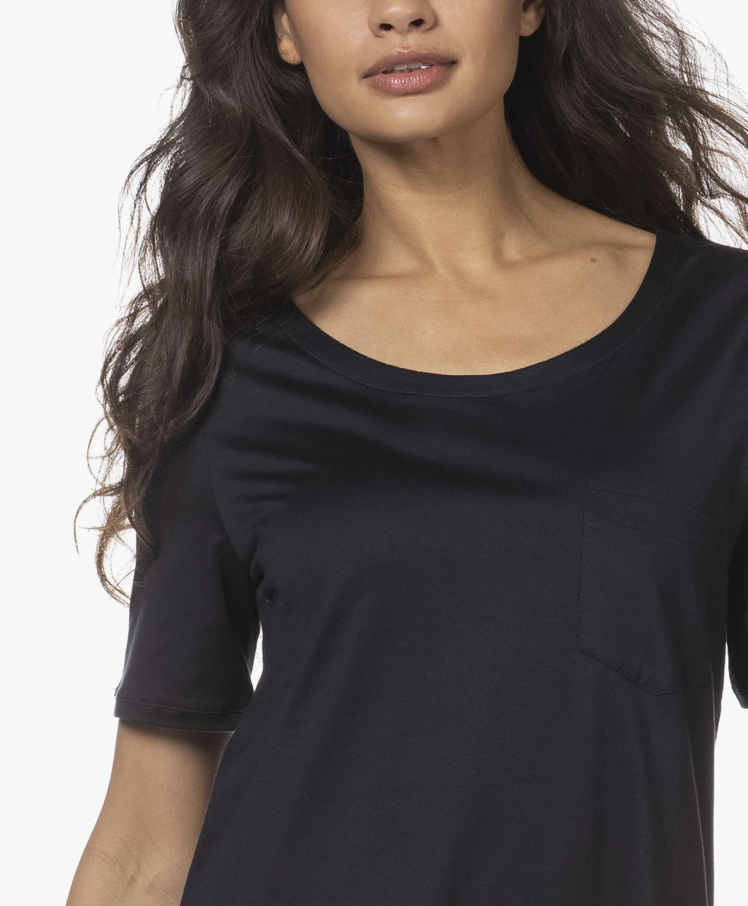 Hanro Cotton Deluxe Jersey Nachthemd - Zwart 12 Hanro Cotton Deluxe Jersey Nachthemd - Zwart - Afbeelding 12