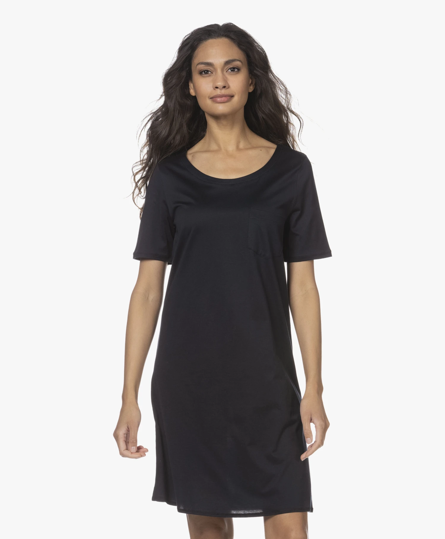 Hanro Cotton Deluxe Jersey Nachthemd - Zwart 11 Hanro Cotton Deluxe Jersey Nachthemd - Zwart - Afbeelding 11