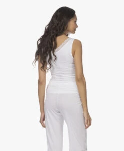 Hanro Cotton Lace V-Hals Top - Wit -Mode Kleding 211125 a1ce81cc d6db 4c4f 9af3 3993821b12b5