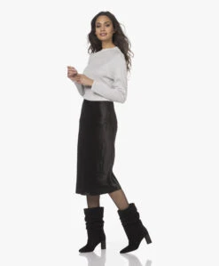 Vince Crush Satijnen Midi Rok - Zwart -Mode Kleding 211202 3fb9d631 930c 47a5 bc52 158142409445