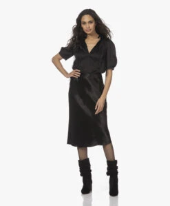 Vince Crush Satijnen Midi Rok - Zwart -Mode Kleding 211202 f8368ab2 d13a 4e06 b1d0 3a8eecf7320a