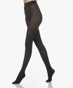 Wolford Mary Fijn Geribde Panty - Zwart