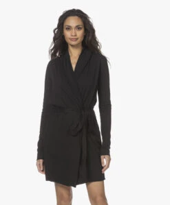 Skin Dubbellaagse Jersey Badjas - Zwart -Mode Kleding 211209 50a9c79b 471f 4ba8 bd63 f8e0b931c8e9