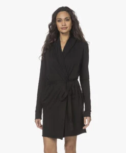 Skin Dubbellaagse Jersey Badjas - Zwart -Mode Kleding 211209 f2d7328f 3785 4c4d b816 31e4a8338547