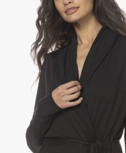 Skin Dubbellaagse Jersey Badjas - Zwart -Mode Kleding 211209 fc3e2522 9e79 4b22 8f26 b2848d5da802