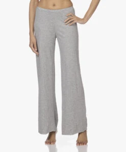 Skin Dubbellaagse Jersey Wijde Pijpen Broek - Grijs Mêlee