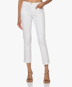 Frame Le High Straight Cropped Jeans - Wit