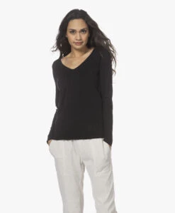 American Vintage Sonoma Slub V-Hals Longsleeve - Zwart -Mode Kleding 220105 25303835 c3ff 43ee a7a4 5bff8e1e55c5