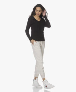 American Vintage Sonoma Slub V-Hals Longsleeve - Zwart -Mode Kleding 220105 3c9b0fd8 8a60 4f18 a839 8a4da035ea3e