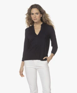 Majestic Filatures Splithals Jersey Blouse - Marine