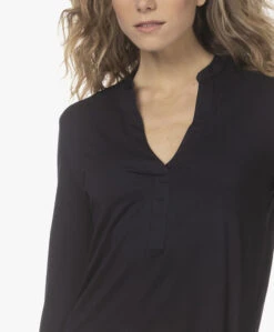 Majestic Filatures Splithals Jersey Blouse - Marine -Mode Kleding 220118 dba0c521 872f 4532 af07 310b73c65d93