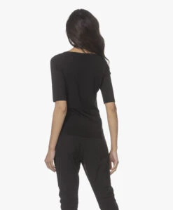 Lasalle Tencel Boothals T-Shirt - Zwart -Mode Kleding 220120 028fe8c4 7674 45d7 b68b e8ea55af6ab8