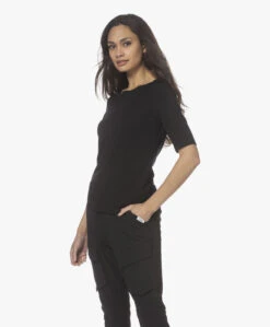 Lasalle Tencel Boothals T-Shirt - Zwart -Mode Kleding 220120 889a8bfa 6de6 406b aa6a 64e7b0925bfc