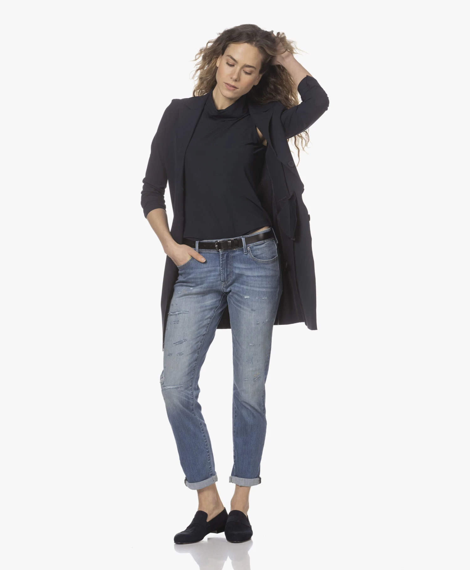 Japantky Luna Lange Travel Jersey Blazer - Zwartblauw 13 Japantky Luna Lange Travel Jersey Blazer - Zwartblauw - Afbeelding 13