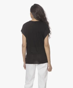 Iro Poly Modalmix V-Hals T-Shirt - Zwart -Mode Kleding 220203 32869d75 7085 4bcb b0ac 09efcdc4d4aa