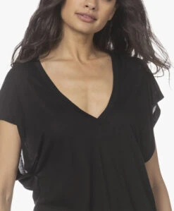 Iro Poly Modalmix V-Hals T-Shirt - Zwart -Mode Kleding 220203 ed86445f 1414 4198 a08a bc0b1a69cfe2
