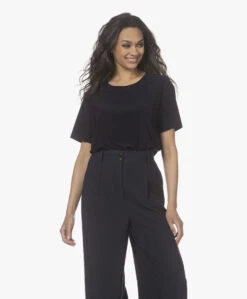 Norma Kamali Tech Jersey T-Shirt - Midnight -Mode Kleding 220318 cefc786a 56ad 4209 9609 3b5da4994ea5