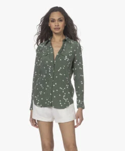 Equipment Slim Signature Gewassen Zijden Print Blouse - Cilantro/Nature White -Mode Kleding 220328 1b49be63 6d4f 4696 bd9b 7feb59b22624