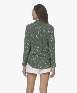 Equipment Slim Signature Gewassen Zijden Print Blouse - Cilantro/Nature White -Mode Kleding 220328 615bd668 b748 48d0 a781 3997104fa70a