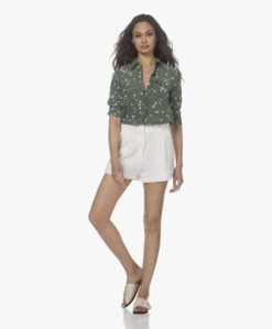 Equipment Slim Signature Gewassen Zijden Print Blouse - Cilantro/Nature White -Mode Kleding 220328 92b53a9b 424d 4470 b032 850163a33d72