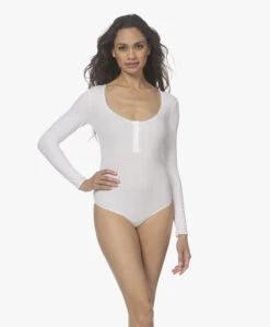 Wolford Henley Stretch-Modal String Body - Wit