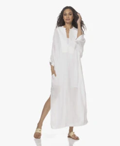 Su Paris Tao Viscosemix Seersucker Kaftan - Wit -Mode Kleding 220407 05e657fa af7b 45a7 b73a 9e0322d16ec1
