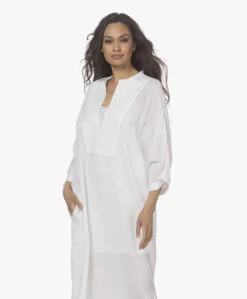 Su Paris Tao Viscosemix Seersucker Kaftan - Wit -Mode Kleding 220407 08a858b0 3b77 4ec7 b28a c9643d0be268