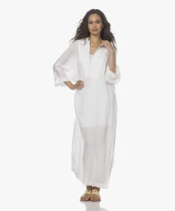 Su Paris Tao Viscosemix Seersucker Kaftan - Wit -Mode Kleding 220407 20c83c2d d9e5 42be a328 feee45b33639