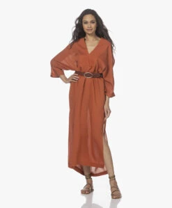 Su Paris Tao Viscose-Zijde Kaftan - Brick -Mode Kleding 220408 061cd7fb d271 4e1b 8f70 cbccefc00d78