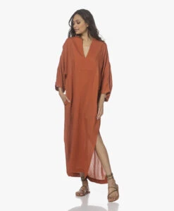 Su Paris Tao Viscose-Zijde Kaftan - Brick -Mode Kleding 220408 ec5583b9 a570 4308 9b6b ec6723ca4251