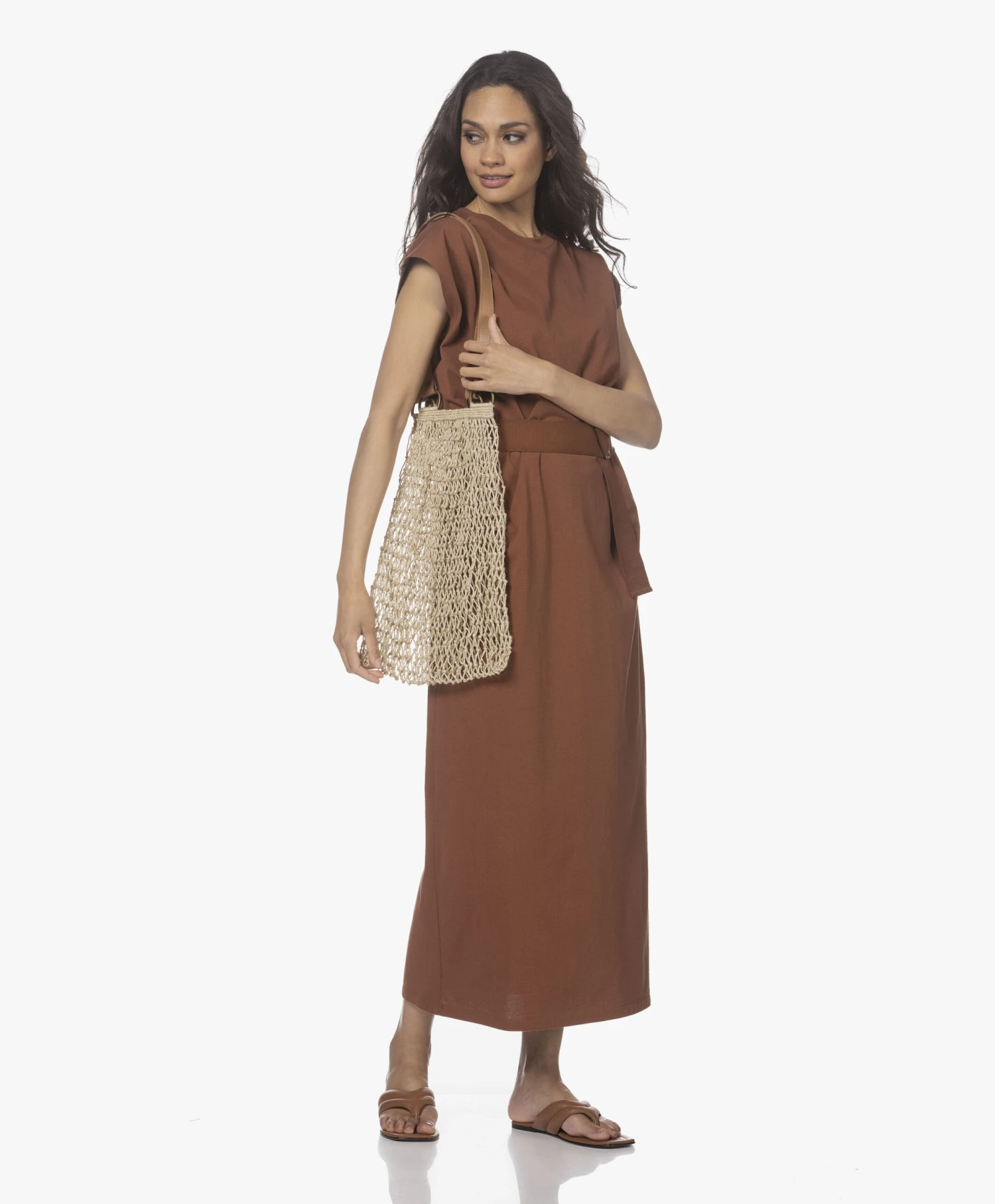 Atp Atelier Vione Nappa Leren Teenslippers - Brandy 2 Atp Atelier Vione Nappa Leren Teenslippers - Brandy - Afbeelding 2