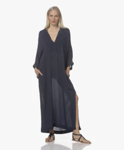 Su Paris Tao Viscose-Zijde Kaftan - Navy -Mode Kleding 220420 2f2d150b 0cf6 4f5f 9ead 82768e0cd749