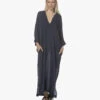 Su Paris Tao Viscose-Zijde Kaftan - Navy