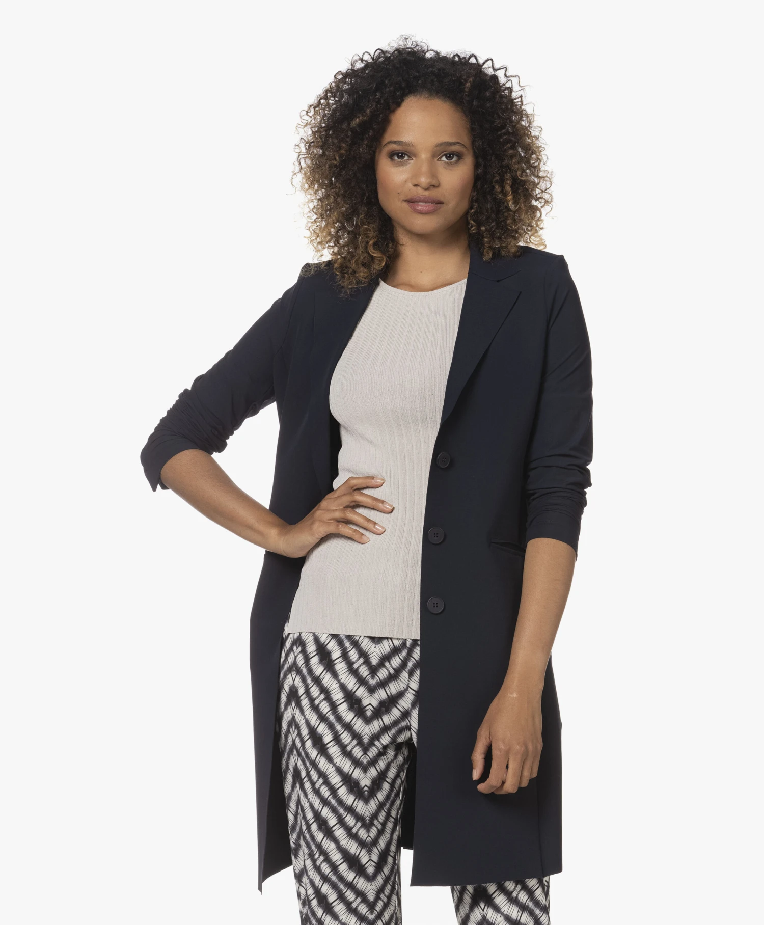 Japantky Luna Lange Travel Jersey Blazer - Zwartblauw 8 Japantky Luna Lange Travel Jersey Blazer - Zwartblauw - Afbeelding 8