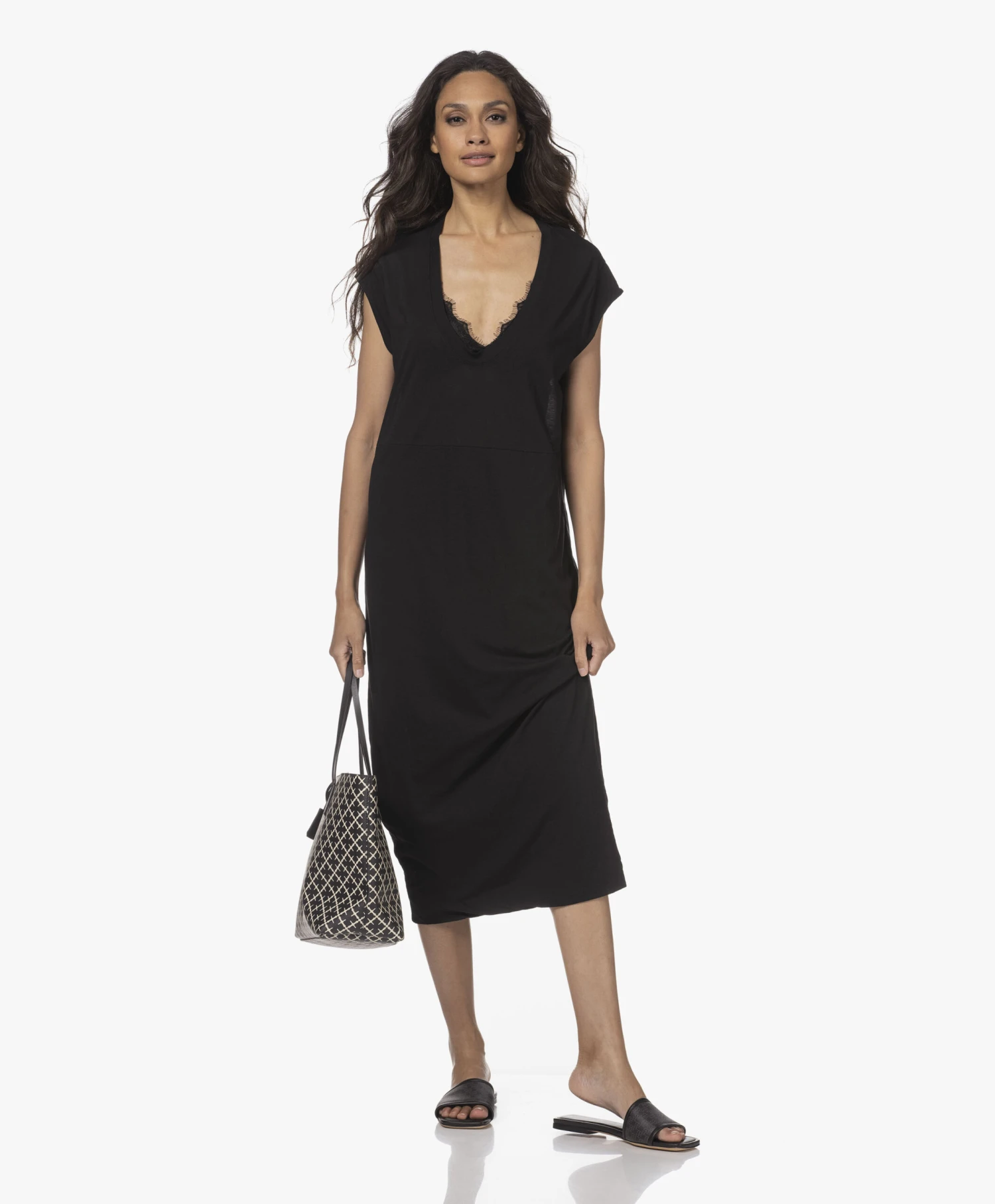 Anine Bing Ria Monogram Print Slip-In Sandalen - Zwart 9 Anine Bing Ria Monogram Print Slip-In Sandalen - Zwart - Afbeelding 9