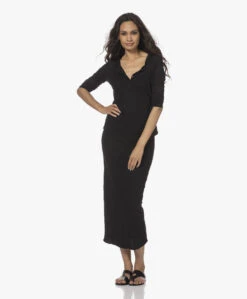 James Perse Fleece Jersey Midi Rok - Zwart -Mode Kleding 220609 398d0173 9a4f 4833 a2e4 7f89cca4f965