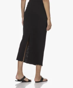 James Perse Fleece Jersey Midi Rok - Zwart -Mode Kleding 220609 759a0739 42cf 4530 a73e 571c4eff287b