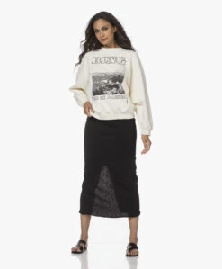 James Perse Fleece Jersey Midi Rok - Zwart -Mode Kleding 220609 d8e018d8 9835 49c2 8367 6bff90836ac3