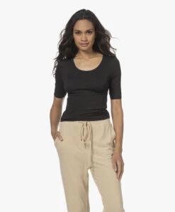 Majestic Filatures Superwashed T-Shirt Met Halflange Mouwen - Antraciet Mêlee -Mode Kleding 220616 cd7138b9 7a37 4cab a920 9f030d82320b