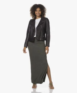 Japantky Ryoko Modal Rib Jersey Maxi Rok - Groen -Mode Kleding 220622 08daf981 6ee2 4361 a57a 2089c10173f0